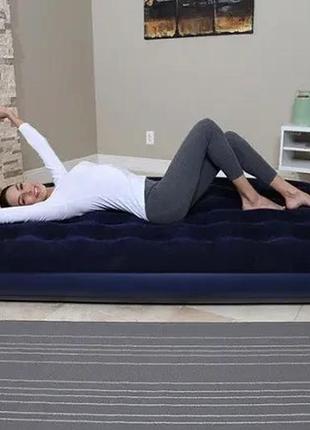 Матрас надувной двухместный avenli flocked air bed twin (191х99х22 см. - синий)