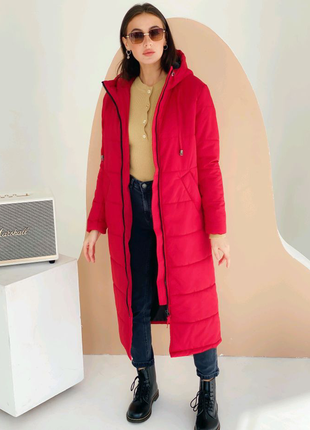 Пуховик червоний куртка зимова пальто