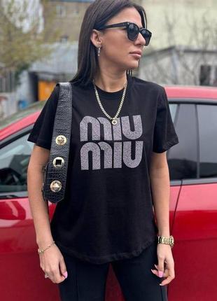 Турция футболка с логотипом miu miu3 фото