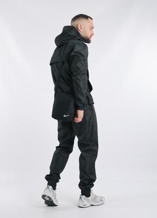 Комплект весенний мужской в стиле nike: анорак черный + брюки черные. борсетка в подарок!3 фото