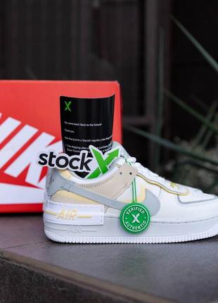 Кросівки жіночі, nike air force 1 shadow white yellow2 фото