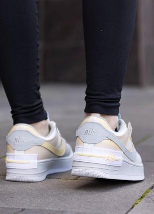 Кросівки жіночі, nike air force 1 shadow white yellow3 фото