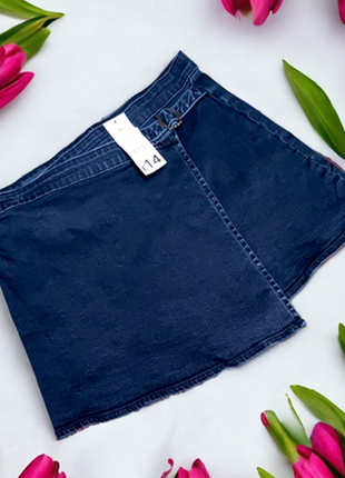 Брендовая джинсовая юбка на запах george этикетка