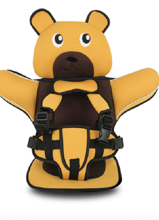 Детское бескаркасное автокресло в форме медвежонка (цвет желтый)