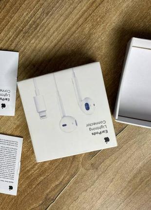 Навушники apple earpods lightning/100% оригінал/original еарподс2 фото