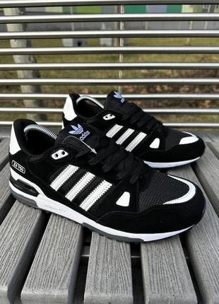 Кросівки adidas zx 750 (чорно білі)5 фото