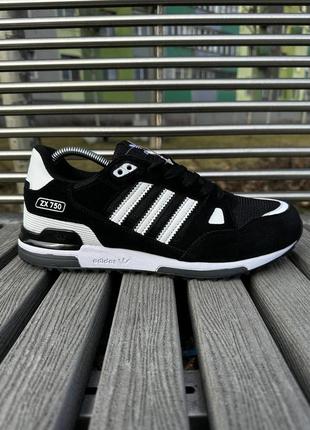 Кросівки adidas zx 750 (чорно білі)1 фото