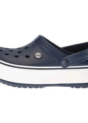 Крокси сабо crocs crocband platform clog navy blue white