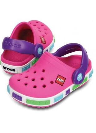 Дитячі крокси crocs crocband lego fuchsia/purple