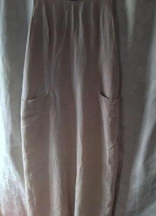 Сукня довга з льону1 фото