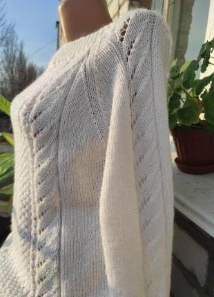 Ажурний бiлий нiжний светр з рукавом 3/48 фото