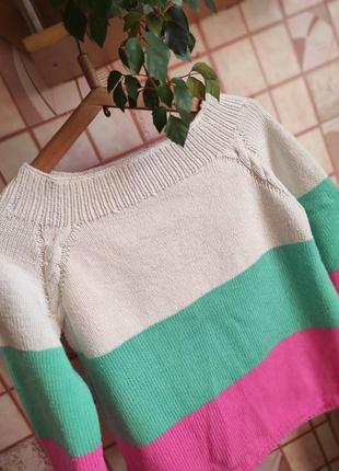 Светр-реглан в яскраву смужку 3