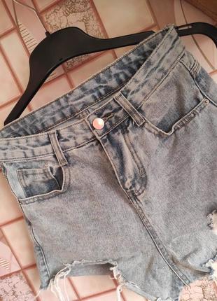 Джинсові шорти голубі рвані короткі, jeans1 фото