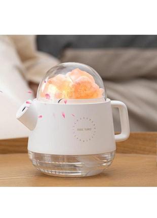 Портативный солевой светильрник с увлажнителем воздуха на 360 мл doctor-101 saltee для детской и спальни2 фото