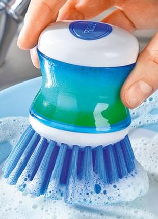 Щетка для мытья посуды с дозатором жидкого мыла2 фото