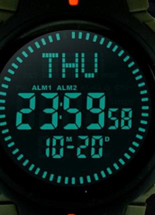 M-tac часы тактические с компасом olive, мужские наручные часы с компасом, армейские часы олива функциональные8 фото