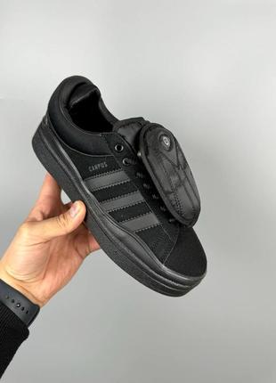 Женские кроссовки в стиле adidas campus bad bunny black3 фото