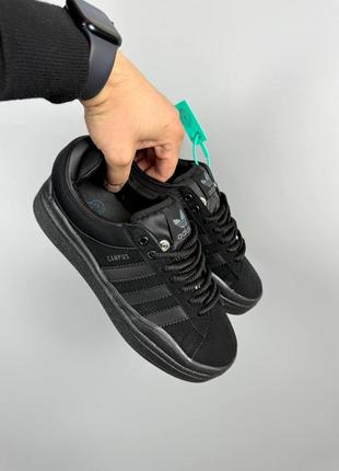 Женские кроссовки в стиле adidas campus bad bunny black2 фото