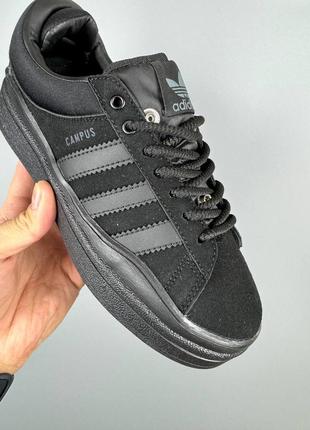 Женские кроссовки в стиле adidas campus bad bunny black7 фото