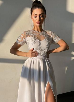 Изысканное платье макси с кружевом, длинное платье в пол из кружево, свадебное платье, платье на зарубежке3 фото