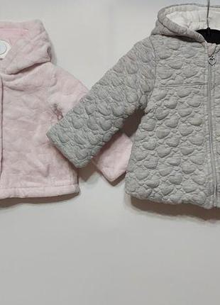 Дві весняні куртки пальто на дівчинку 3-6 місяців1 фото