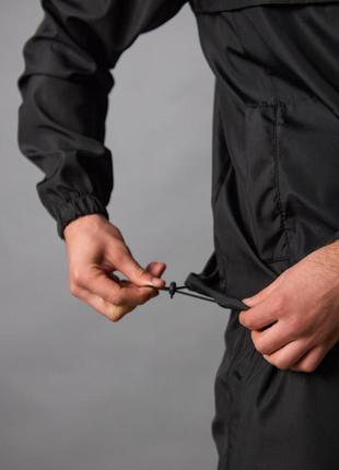 Комплект мужской в стиле nike: анорак серо-черный + штаны черные. борсетка в подарок7 фото