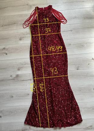 Вечернее макси платье рыбка с пайетками и драпированными бретелями из бисера love&lemonade