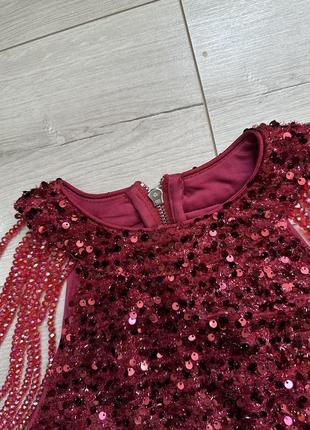 Вечернее макси платье рыбка с пайетками и драпированными бретелями из бисера love&lemonade