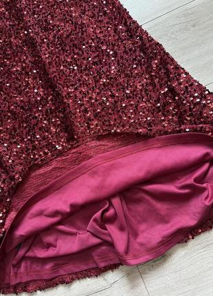 Вечернее макси платье рыбка с пайетками и драпированными бретелями из бисера love&lemonade