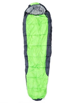 Спальный мешок ranger apollon ra 6630 кокон, комфорт +5°c, зеленый/серый, 230х80 см