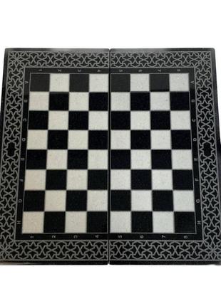 Шахматы, нарды из акрилового камня - подарок для победителей, 60×30см, арт.1906495 фото