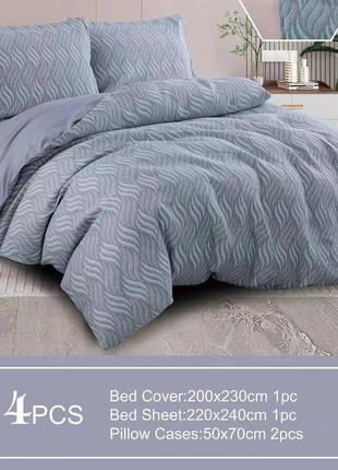 Шикарное постельное белье комплект лен с муслином1 фото