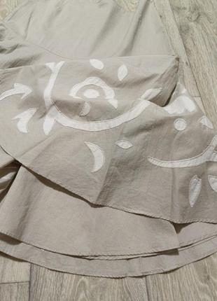 Хлопковая юбка юбка marc cain с аппликацией в принт цветы8 фото