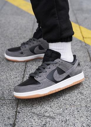 Кросівки nike sb dunk low black-silver1 фото