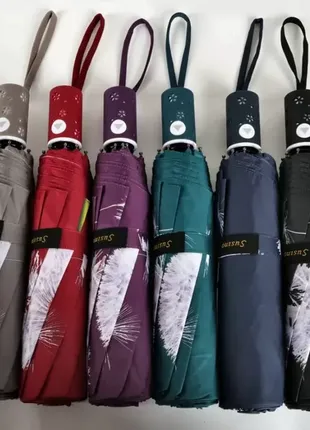 Зонт, зонт с рисунком, зеленый, карбон, анти-ветер, 645