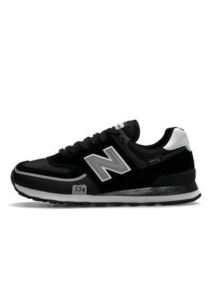 Мужские кроссовки new balance 574 tp2 black white reflective