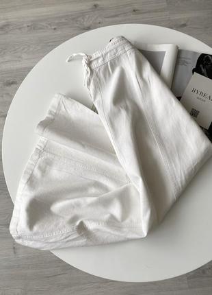Белая длинная льняная юбка юбка-миди макси лен винтаж5 фото