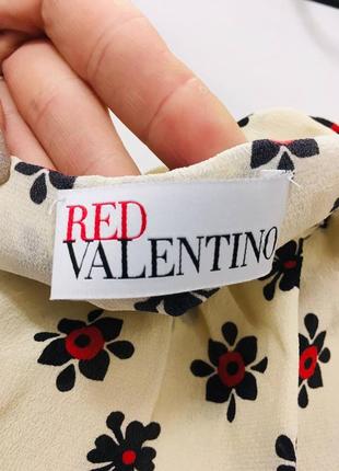 Шовковий топ по плечах із принтом оригінал red valentino2 фото