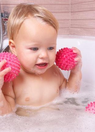 Набір для ванної технок 7457, дитячий, гумові кульки, для купання, іграшки для малюків, 3 шт. м'ячика1 фото