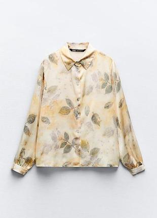 Сатинова принтована сорочка zara
