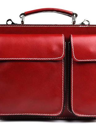 Шкіряний жіночий портфель firenze fr7007r бордовий
