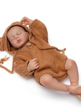 Силіконова колекційна лялька реборн reborn дівчинка тедді повністю анатомічна (вінілова лялька) висота2 фото