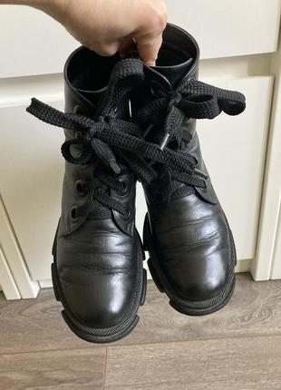 38 р. 25 см стелька демисезонные кожаные ботинки на флисе2 фото