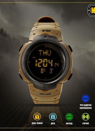 M-tac часы тактические с компасом coyote, армейские наручные часы койот, мужские функциональные часы2 фото
