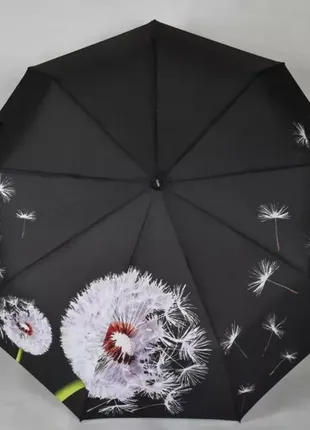 Зонт, зонт с рисунком, черный, карбон, анти-ветер, 645