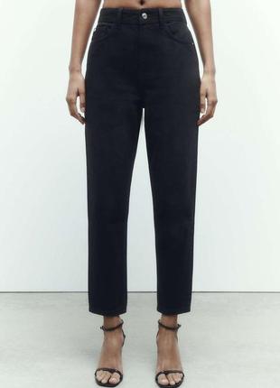 Стильные черные джинсы z1975 zara mom fit high waist джинсы мом зара 4083/221