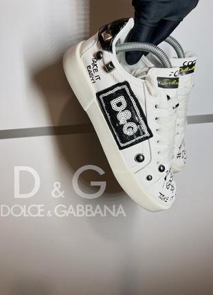 Оригінал жіночі кросівки dg portofino dolce&gabbana натуральна шкіра size 37-38 24,5 см стан 10/10