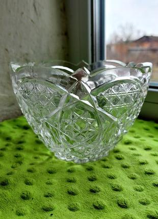 Кристальный салатник, винтажная ваза конфета1 фото