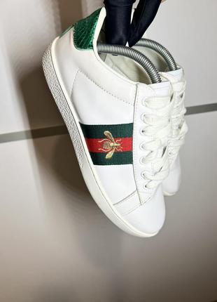 Оригинальные женские кроссовки gucci made in italy size 36 23 см натуральная кожа идеальное состояние 10/10