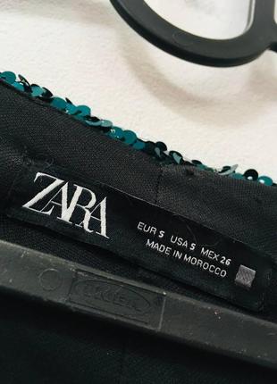 Нарядное платье расшитое пайетками с пышным рукавом zara s8 фото